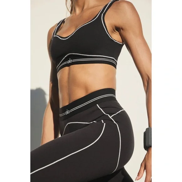 Alo Yoga Airbrush High-Waist Heart Throb Legging Black/White S